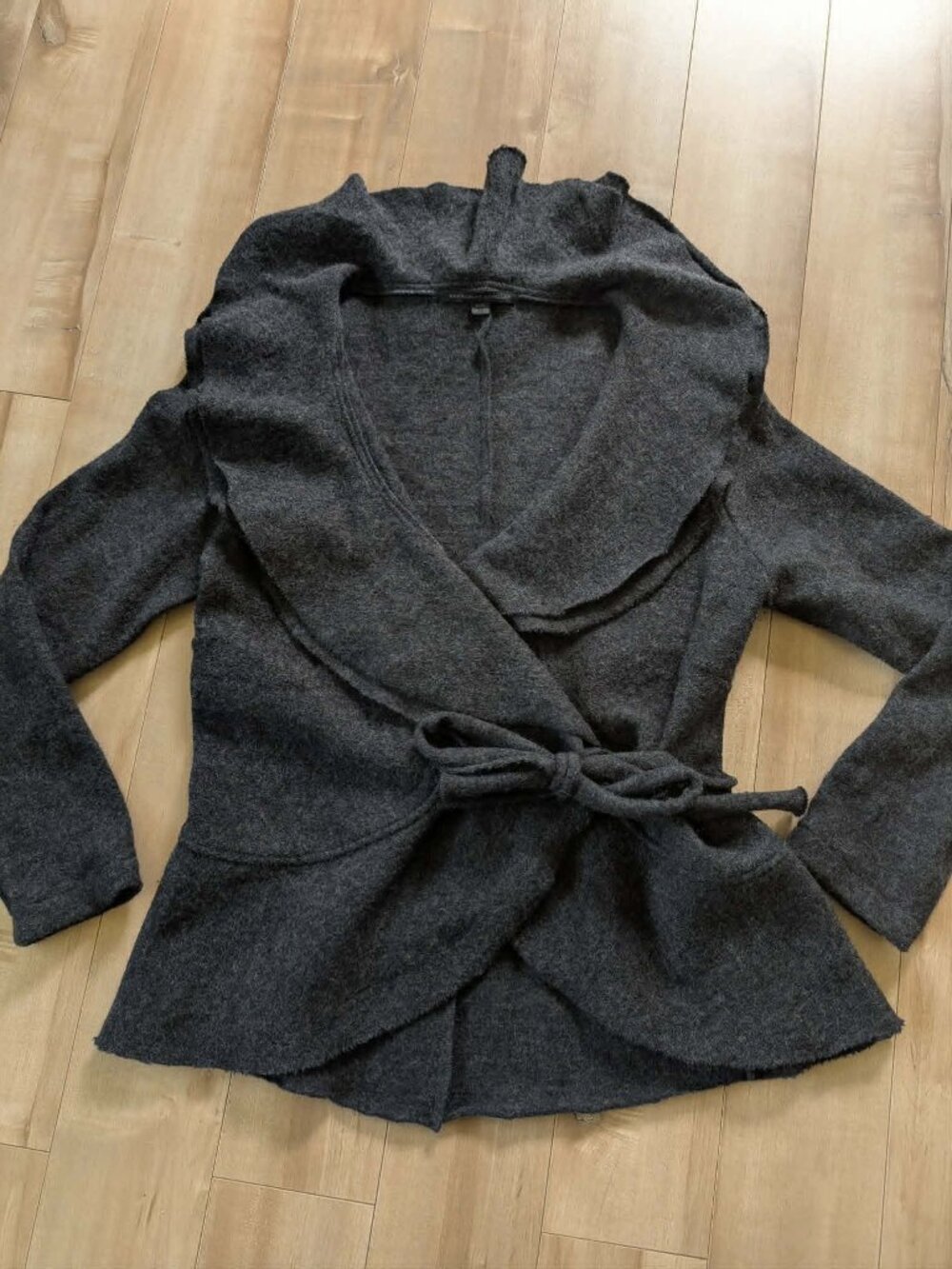Katherine Barclay Wool Cashmere Wrap Cardigan Sweater M